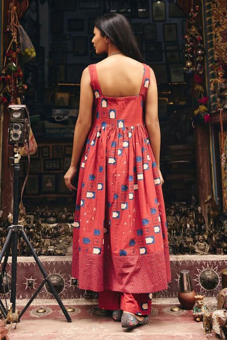 Gulabo Jaipur Bhumi Red Anarkali Set 