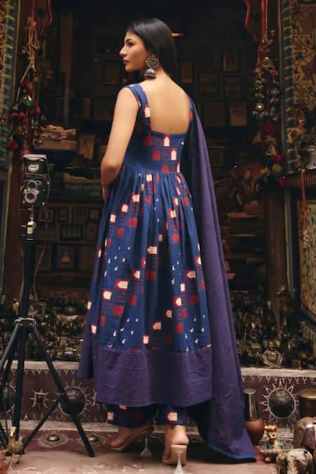 Gulabo Jaipur Bhumi Blue Anarkali Set 
