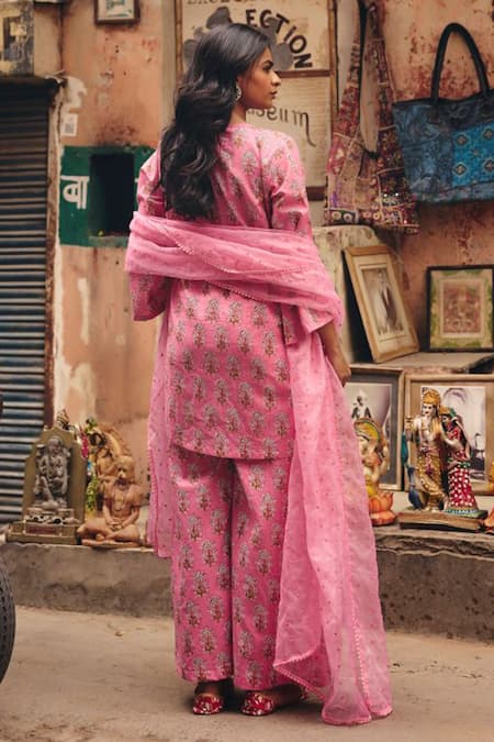 Gulabo Jaipur Fiza Pink Straight Kurta Set 