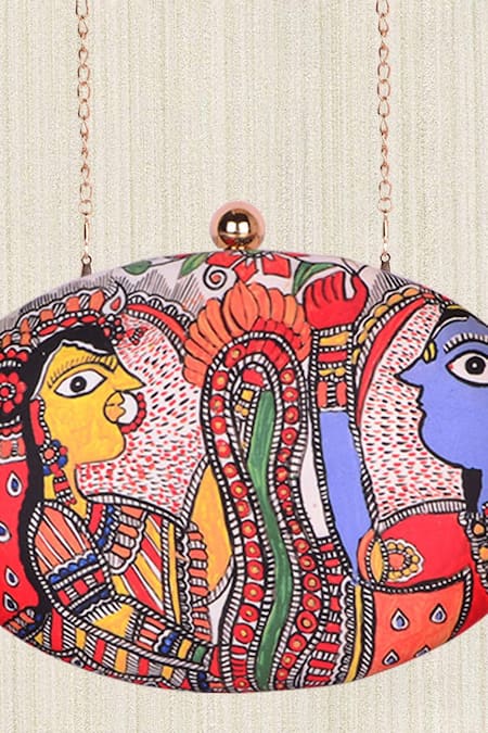 Buy_Nazaakat By Samara Singh_Red Multicolor Clutch Purse _Online_at_Aza_Fashions