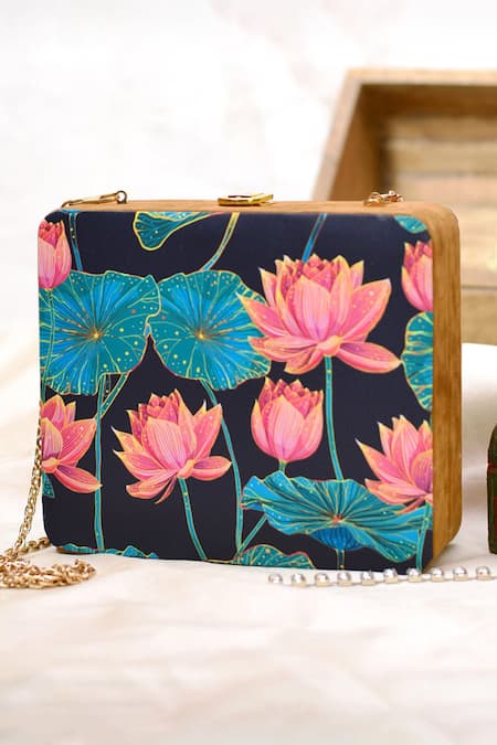 Nazaakat By Samara Singh Floral Clutch Purse 
