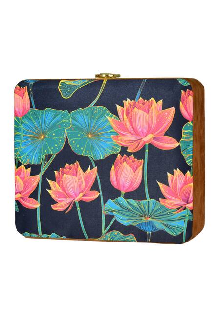 Buy_Nazaakat By Samara Singh_Multi Color Floral Clutch Purse _Online_at_Aza_Fashions