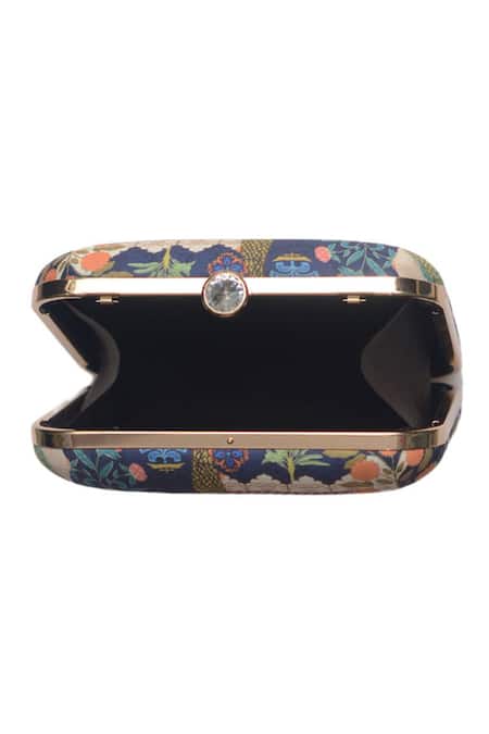 Nazaakat By Samara Singh_Multi Color Embroidery Multicolor Printed Clutch Purse _Online_at_Aza_Fashions