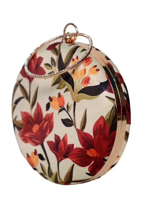 Buy_Nazaakat By Samara Singh_Multi Color Floral Print Clutch Purse _Online_at_Aza_Fashions
