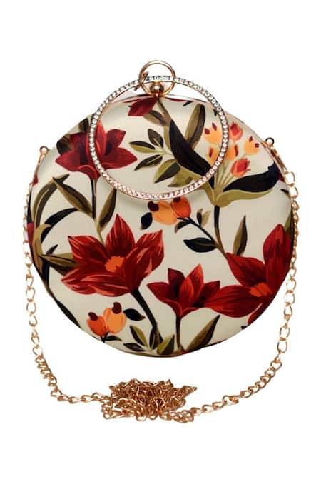 Nazaakat By Samara Singh Floral Print Clutch Purse 