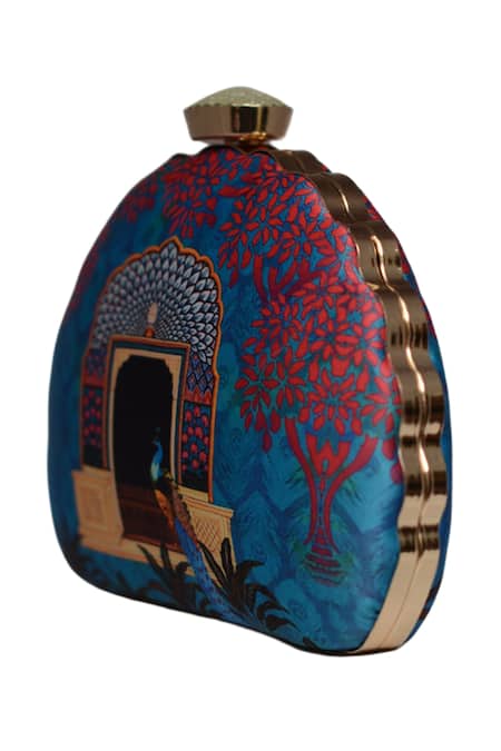 Buy_Nazaakat By Samara Singh_Multi Color Multicolor Printed Clutch Purse _Online_at_Aza_Fashions
