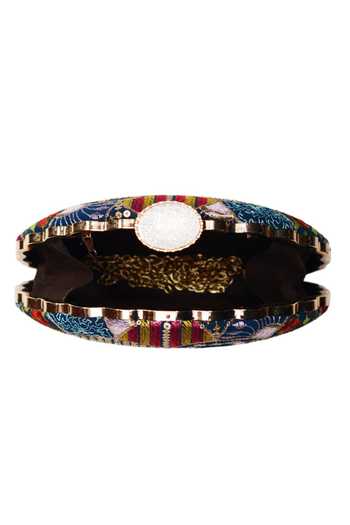 Nazaakat By Samara Singh_Multi Color Embroidery, Sequins Multicolor Clutch Purse _Online_at_Aza_Fashions