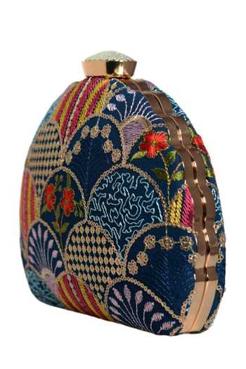 Buy_Nazaakat By Samara Singh_Multi Color Embroidery, Sequins Multicolor Clutch Purse _Online_at_Aza_Fashions