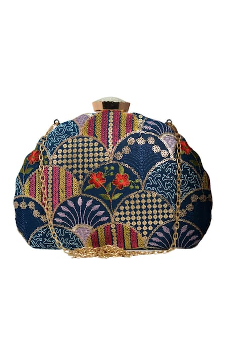 Nazaakat By Samara Singh Multicolor Embroidered Clutch Purse 