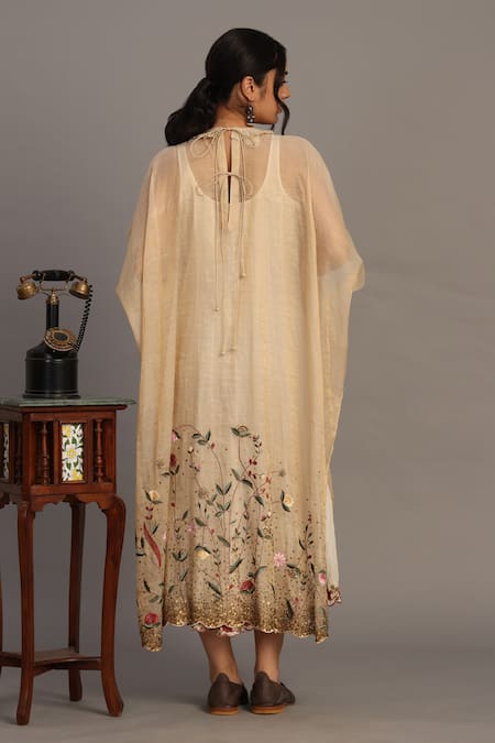 Prama By Pratima Pandey Light Gold Embroidered Tunic 