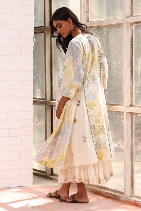 Prama By Pratima Pandey Floral Chanderi Tunic 