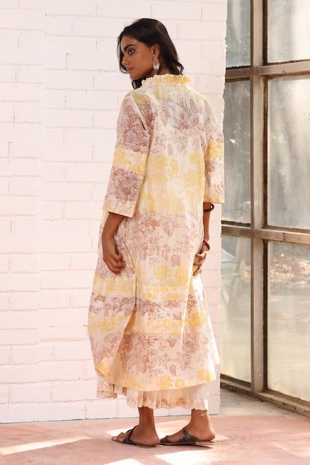 Prama By Pratima Pandey Floral Chanderi Dress 