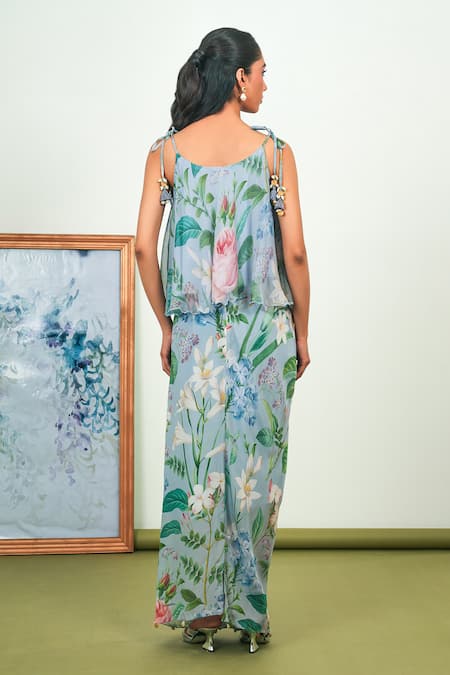 Sage Saga Holly Printed Top & Dhoti Skirt Set 