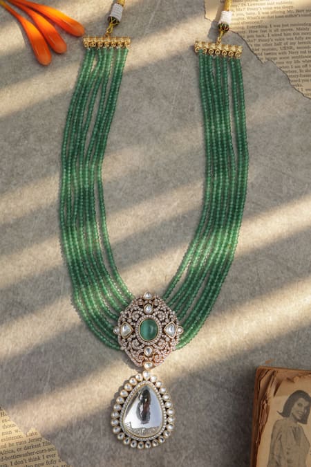 Do Taara Floral Mint Polki Necklace