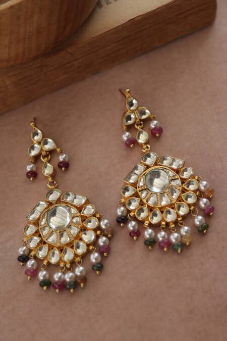 Buy Do Taara Multi Color Stones Multicolored Kundan Earrings Online at Aza Fashions Buy_Do Taara_Multi Color Stones Multicolored Kundan Earrings _Online_at_Aza_Fashions