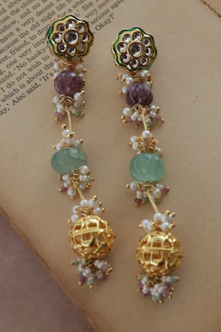 Do Taara Mint Kundan Earrings