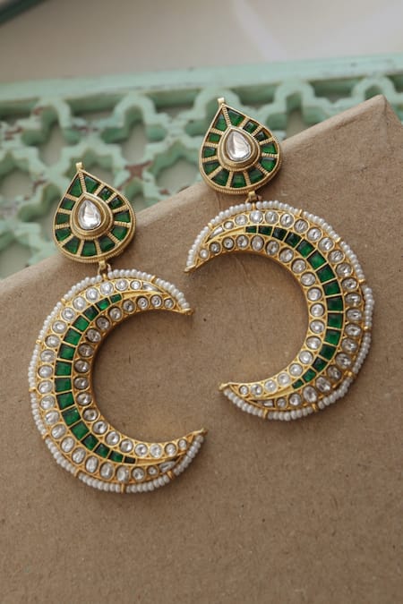 Do Taara Green Kundan Earrings