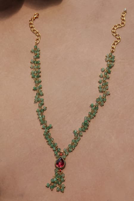 Do Taara Mint Kundan Necklace 