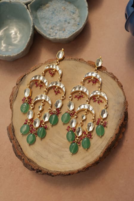 Do Taara Green Kundan Earrings 