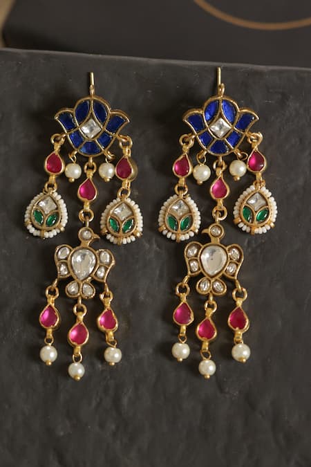 Do Taara Multicolored Kundan Earrings