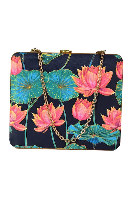 Nazaakat By Samara Singh Floral Clutch Purse 