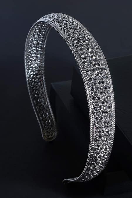 Mero Jewellery Floral Silver Hairband 