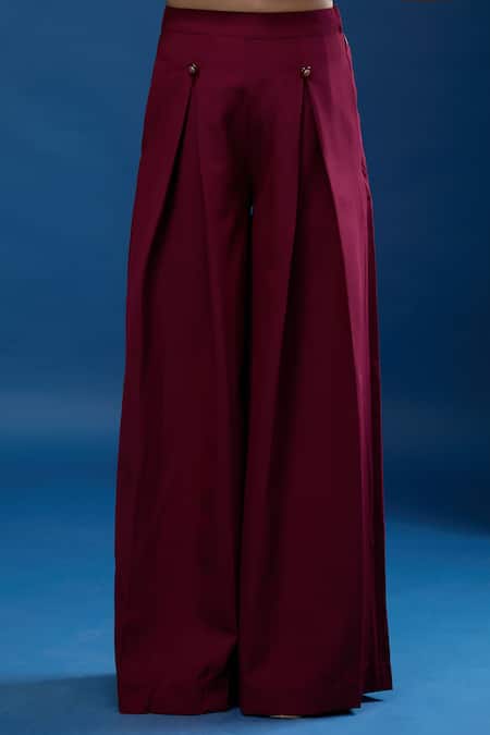 Tarun Tahiliani Wine Sweetheart Neck Embroidered Corset And Trouser Set Online at Aza Fashions Tarun Tahiliani_Wine Sweetheart Neck Embroidered Corset And Trouser Set_Online_at_Aza_Fashions