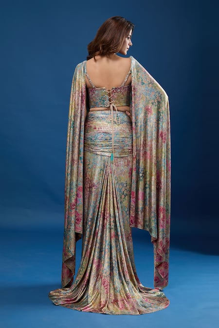 Tarun Tahiliani Floral Pattern Concept Saree Set 