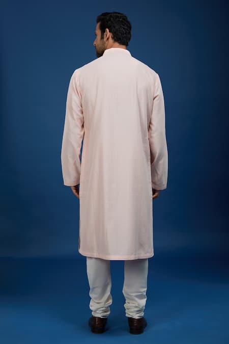 Rohit Bal Floral Embroidered Chanderi Kurta Set 