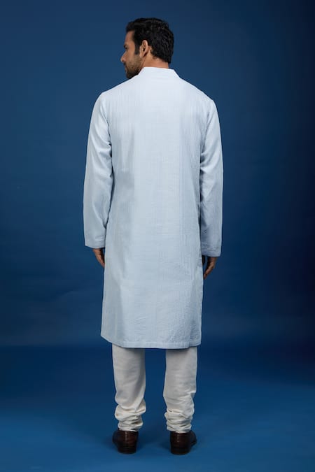 Rohit Bal Floral Vine Embroidered Chanderi Kurta Set 