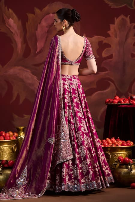 Lashkaraa Embroidered Brocade Lehenga Set 