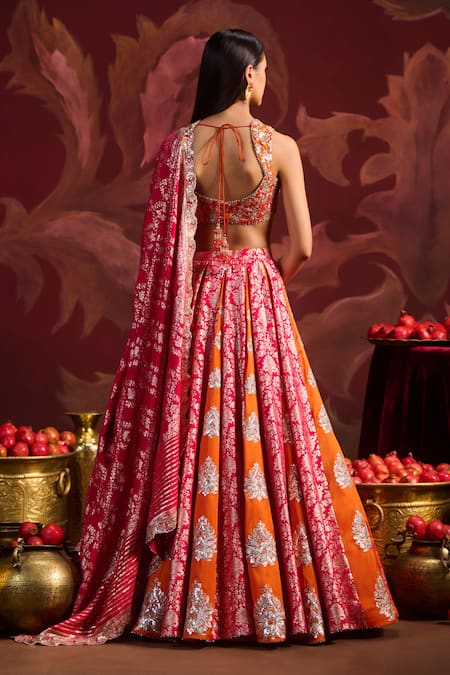 Lashkaraa Embroidered Brocade Lehenga Set 