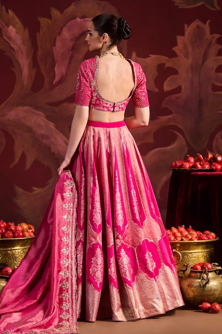 Lashkaraa Embroidered Brocade Lehenga Set 