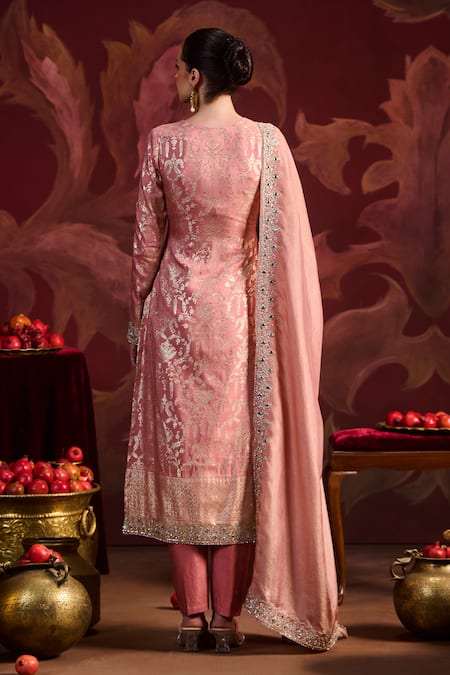 Lashkaraa Brocade Straight Kurta Pant Set 