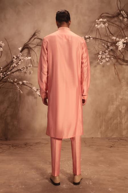 Label Niti Bothra Nazakat Pink Mirror Work Embroidered Neckline Kurta set 