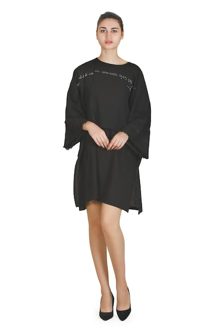 Samant Chauhan Black Bloom Dress 