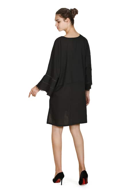 Samant Chauhan Black Bloom Dress 