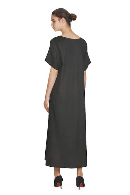 Samant Chauhan Coal Drape Dress 
