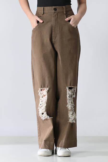 Samant Chauhan Rust Thread Bottom 