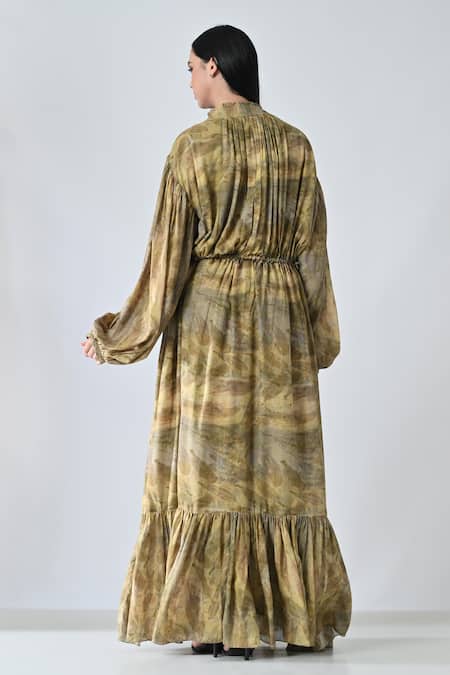 Samant Chauhan Dye Bloom Dress 