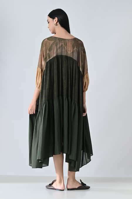 Samant Chauhan Military Green Dress 