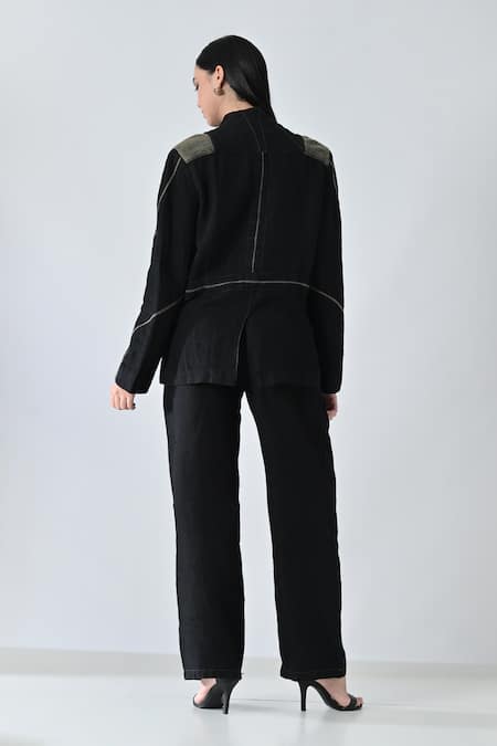 Samant Chauhan Charcoal Craft Pant Co-ord Set 