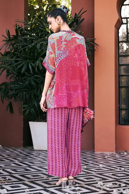 Saundh The Tinga Metallic Zari Embroidered Top & Pant Set 