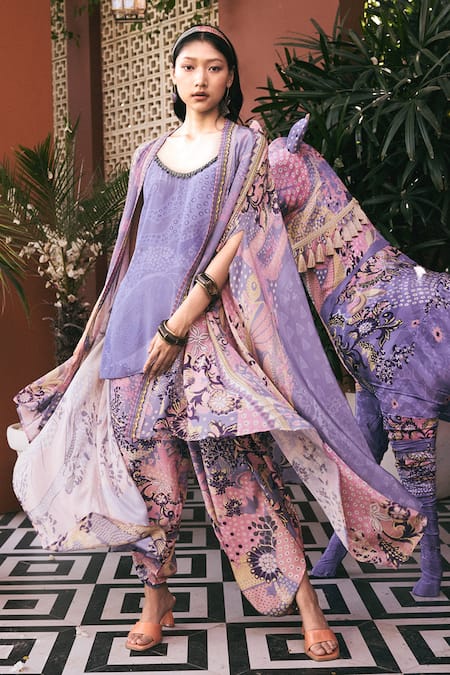 Saundh The Kaya Purple Designer Kurta Set 