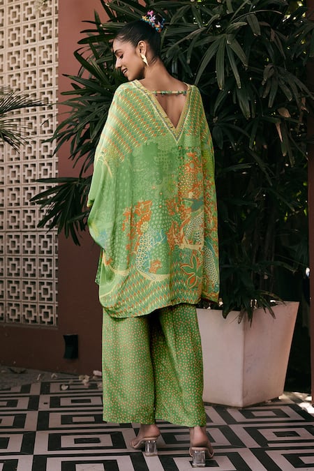 Saundh The Saachi Green Top & Pant Co-ord Set 