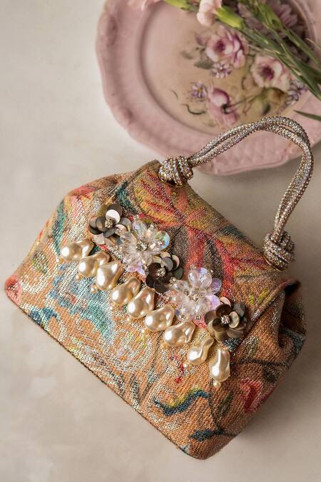 Shop_Bhavna Kumar_Multi Color Faux Diamonds Multicolor Sequin Embellished Tote Bag _Online_at_Aza_Fashions