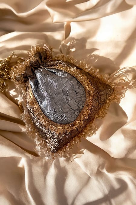 Bhavna Kumar Gold Zardozi Embroidered Potli Bag 