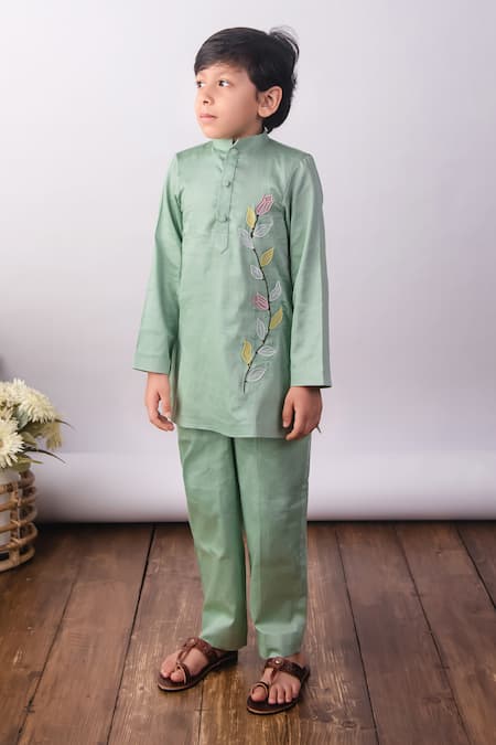 The Right Cut Mint Green Petal Prince Kurta Set 