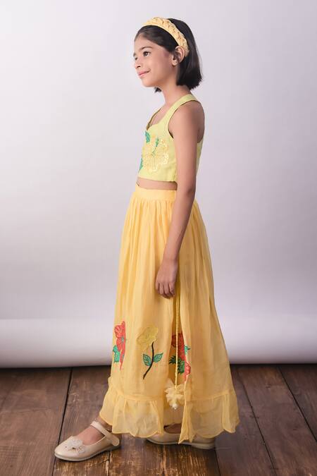 Buy The Right Cut Lime Organza Embroidery Butter Leaf Skirt Co-ord Set Online at Aza Fashions Buy_The Right Cut_Lime Organza Embroidery Butter Leaf Skirt Co-ord Set _Online_at_Aza_Fashions