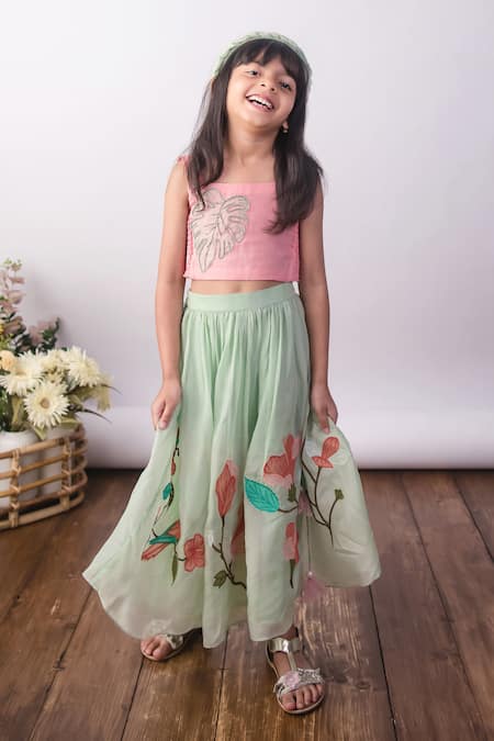 The Right Cut Lil Tropicana Top & Skirt Set 